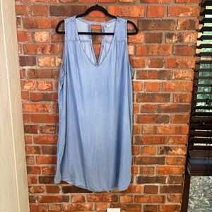 Old navy womens chambray sleeveless v-neck shift dress blue XXL